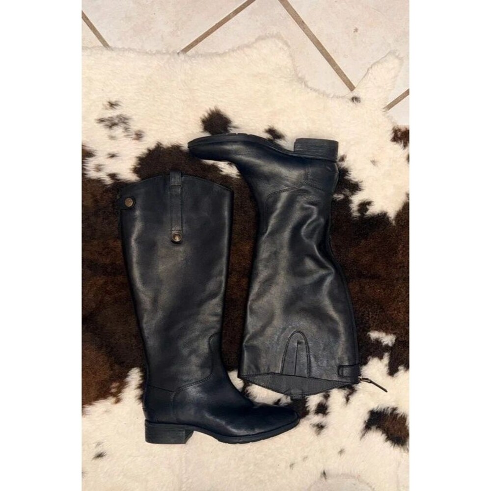 Sam Edelman Penny Black Leather Riding Boots (Size 7M)